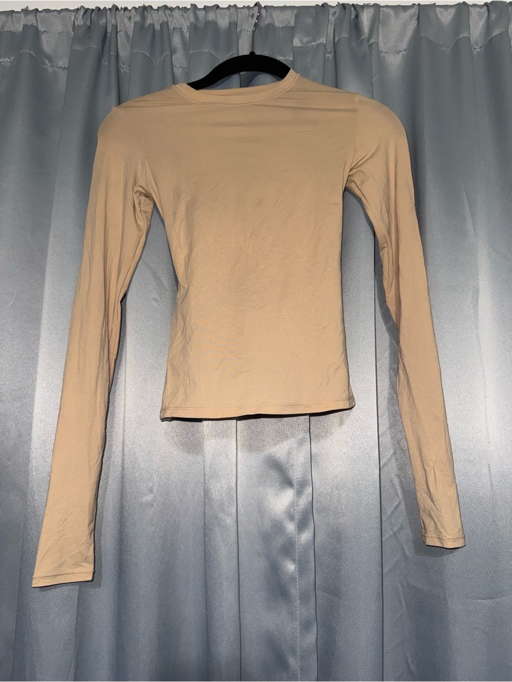 SKIMS Long Sleeve Crewneck Top in Beige